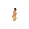 Ensemble 2 pièces rouge, soutien gorge seins nus et string 